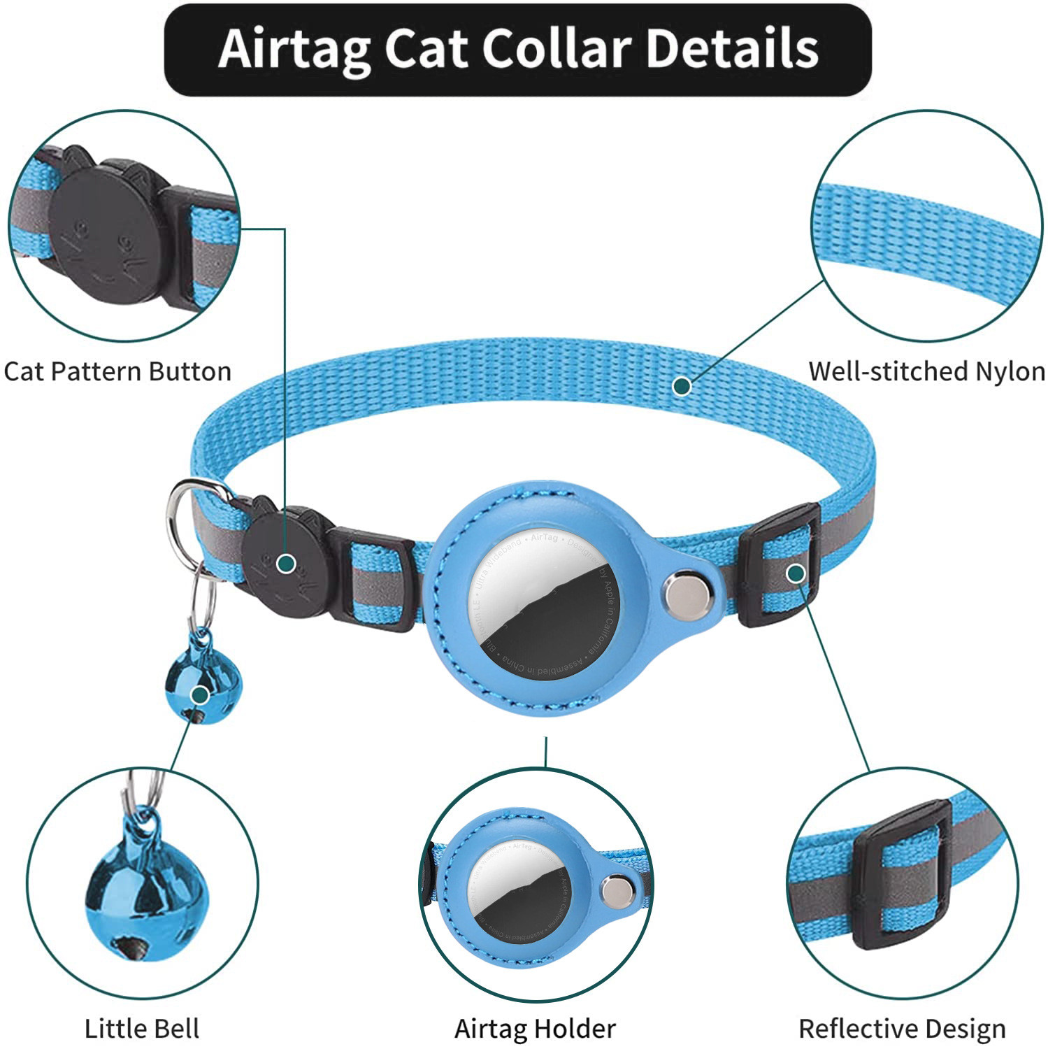 Collar Airtag para gato con fu - Pet Supplies Locations reseña y precio